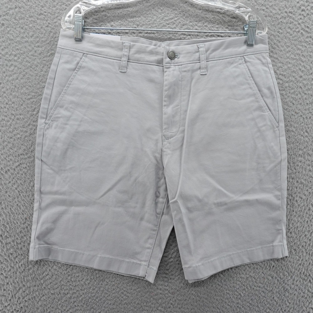 Member's Mark Mens Flat Front Twill Shorts Light Grey Size 32 NEW